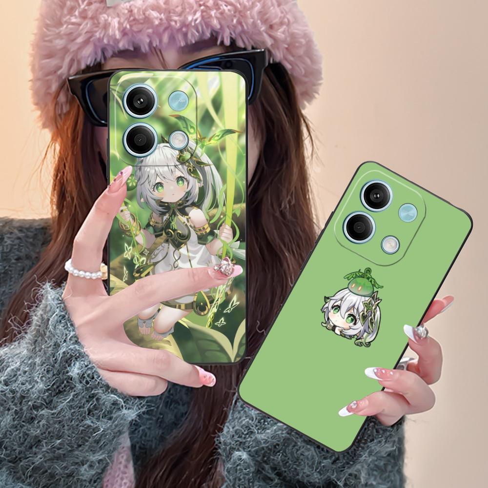 Игровой чехол GI Nahida Матовый ТПУ для мобильного телефона Xiaomi Redmi Note 14 13 12 11 S Pro Plus 4G 5G Цветная печать