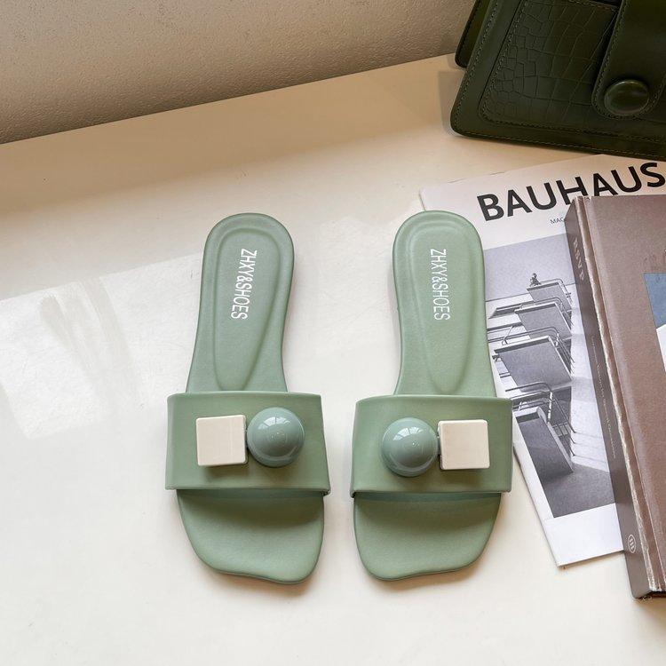 2025 летние женские классные тапочки, одежда в иностранном стиле, новая мода знаменитостей в Интернете, плоская односложная свежая обувь на мягкой подошве