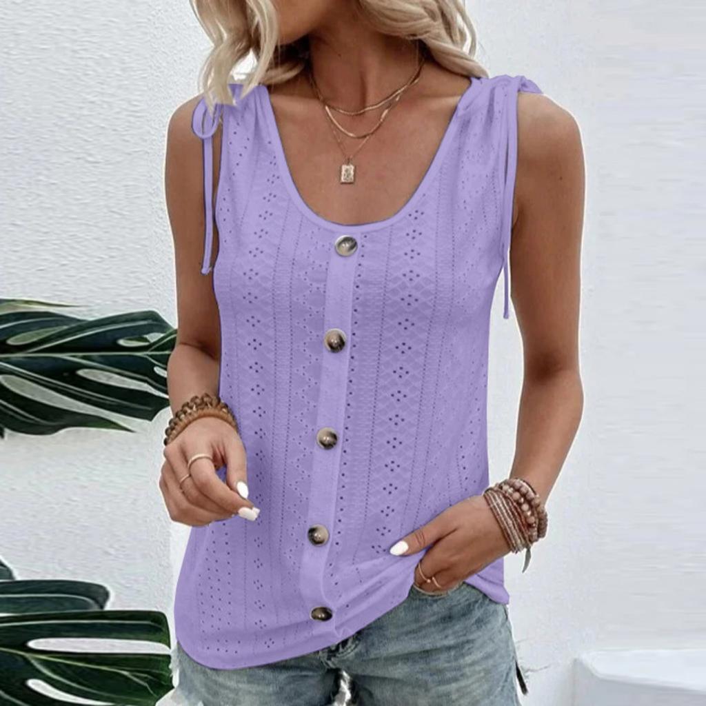 Women's Sexy Casual Solid Color U Neck Vest T-Shirt