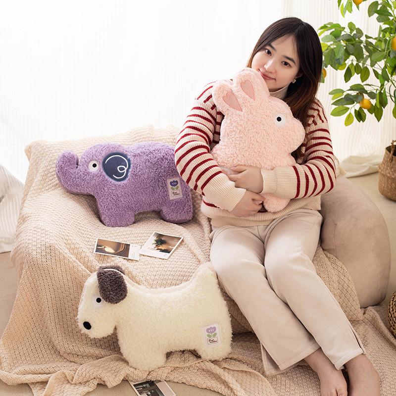 Elephant Adorable Rabbit Dog Stuffed Cushion For Bedroom Sofa Decor Plush Toy