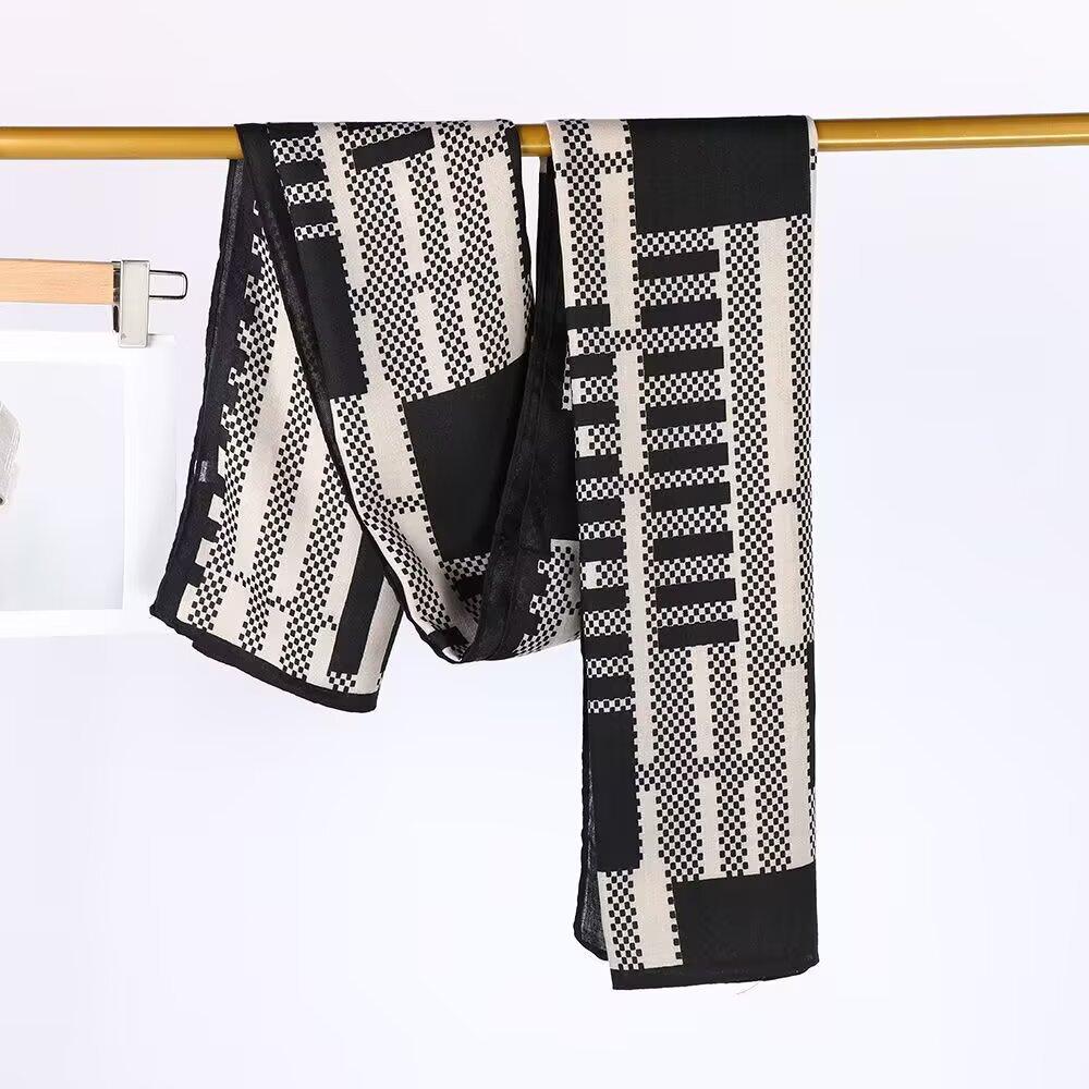 New digital QR code scarf, shawl around the scarf, spring and summer thin silk scarf, women's fashion neck protection scarf dual-purpose