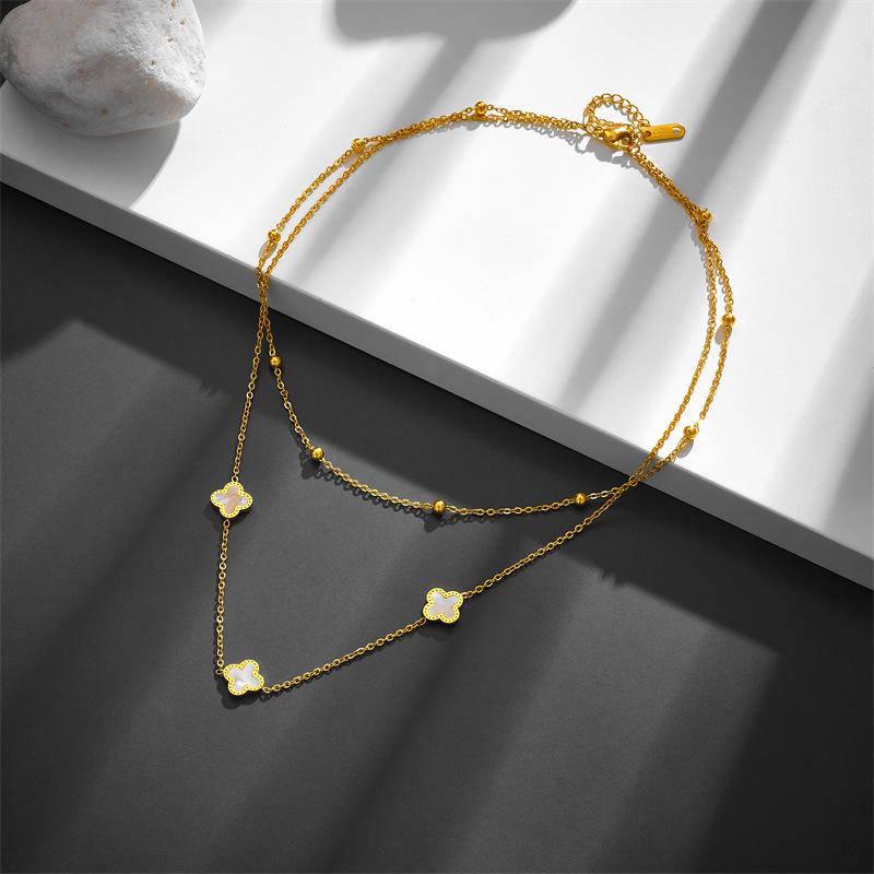 Ожерелье с клевером из нержавеющей стали