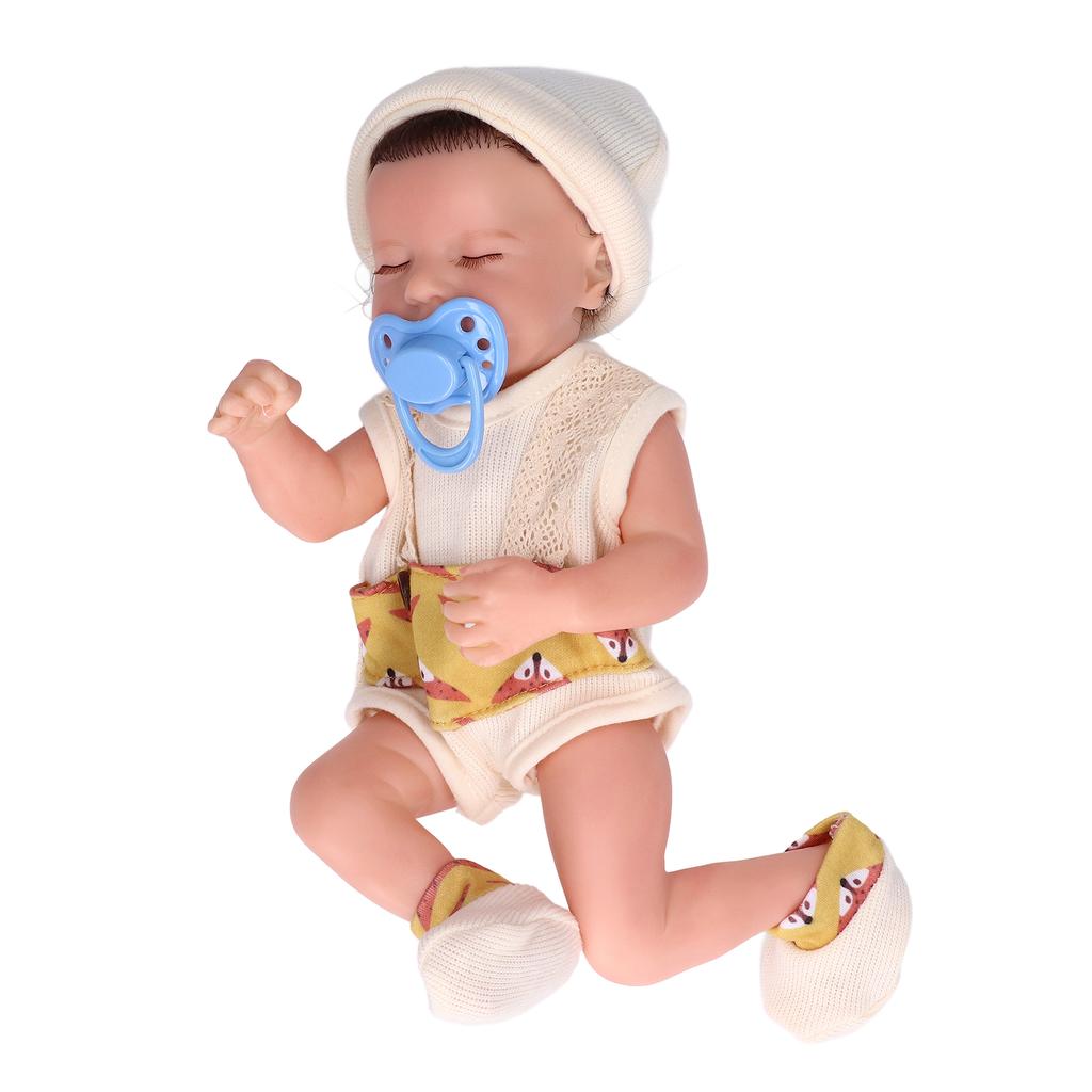 12 Inch Silicone Doll Lifelike Eye Closed Emulational Newborn Baby Dolls Washable WaterproofBaby