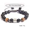 10 мм Возрождение Модная серия Ручная Цепочка Нержавеющая Сталь Тигровый Глаз Камень Плетение Регулируемый Браслет Украшения Подарок