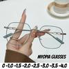 Neutral New Fashion Elegant Myopia Glasses Female Luxury Photochromic Myopia Glasses Hd Anti-Blue Light Glasses To-3.0-3.5-4.0