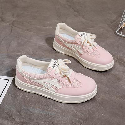 2025 летние новые корейские туфли из дышащего материала, белые туфли, женские повседневные туфли с толстой подошвой, универсальные туфли-кеды для женщин 705