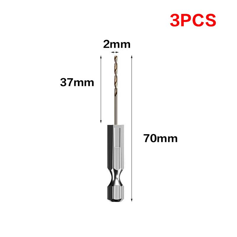 3PCS Hex Shank Twist Drill Bit Set Wood Metal Hole Cutter Core Drilling Tool Cobalt Drill Bits 1.5/2/2.5 mm HSS