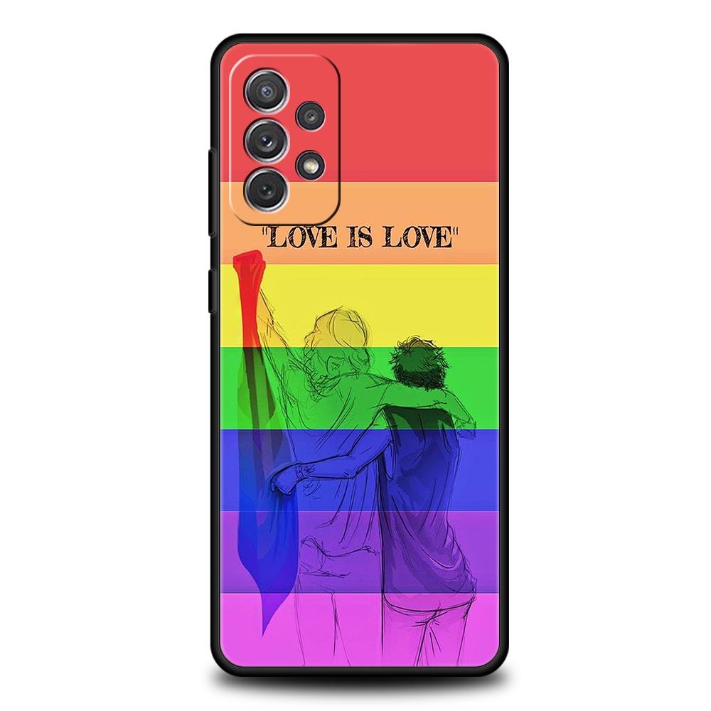Gay Lesbian Rainbow Pride Phone Case for Samsung Galaxy A55 A35 A17 A07 A15 A13 A25 A51 A71 A72 A73 A32 A52 A52S A41 5G Soft TPU