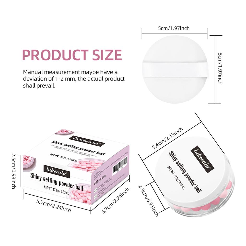 2 цвета рассыпчатой пудры в шариках для фиксации, контурирования, длительного увлажнения, контроля жирности и отсутствия липкости. Установка порошка