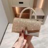 Модная вечерняя сумка-клатч с бантом из страз, блестящая золотая или серебряная сумка на цепочке с бантом для женщин