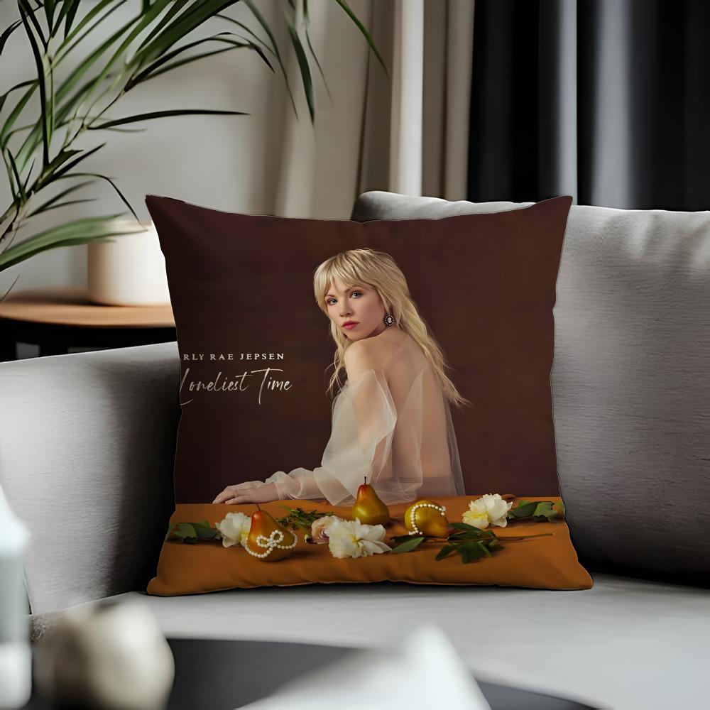 Fashion Ccarly Rae Jepsenful Cushion Cover Antidustmite Pillowcase Invisible Zipper Silky Short Plush Sofa Cushion Cover