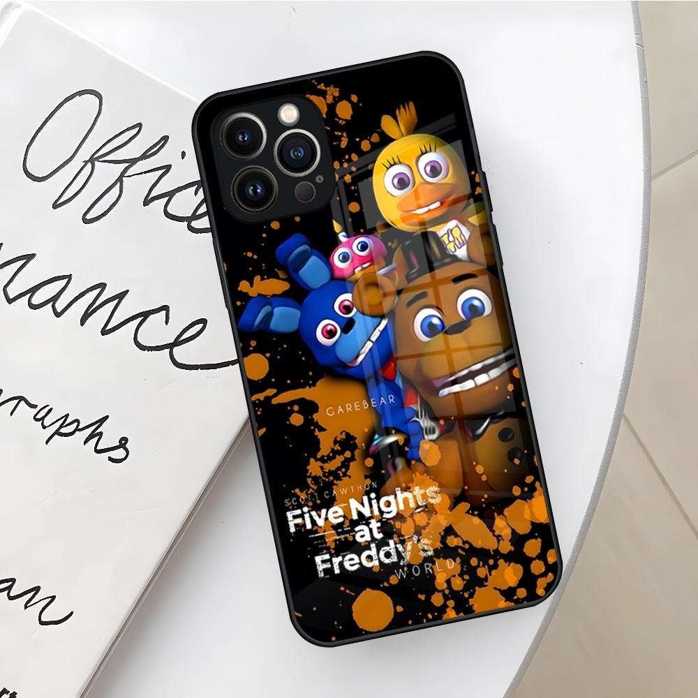 Чехол для телефона Fnaf Five-nights-At-Freddys для Iphone 16 15 14 12 11 13 Pro Max Mini X Xr Xs Se 8 Puls Стеклянный Чехол