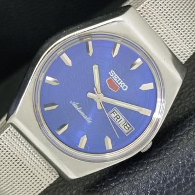 АВТОМАТИЧЕСКИЕ ВИНТАЖНЫЕ ЧАСЫ SEIKO 5 ЯПОНИЯ 6349A МУЖСКИЕ С СИНИМ ЦИФЕРБЛАТОМ a701326-5