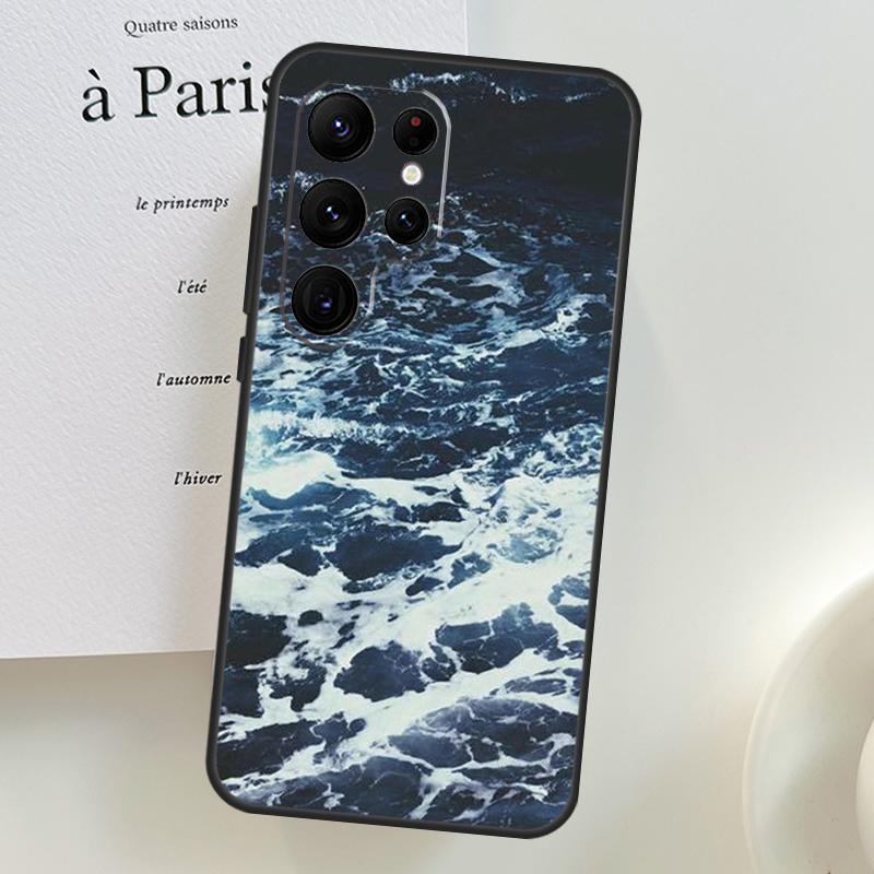 Blue Ocean Waves Sea Case For Samsung Galaxy S26 Ultra S24 S23 S22 S21 S25 Ultra S10 S20 Plus S25 FE Phone Cover