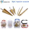 6-Piece High-Speed Steel Pagoda Drill Set with Plastic Box for Woodworking and Sawtooth Drilling