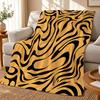 RetroAbstractTigerStripe Throw 240g Flannel Blanket, Suitable for Sofas, Beds, Offices, Exquisite Gift Blankets