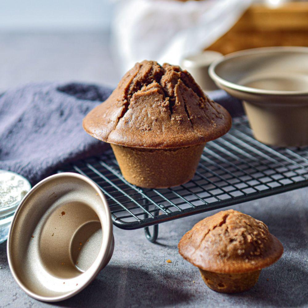 2pcs Non-stick Mushroom Shape Cupcake Mold Carbon Steel Cupcake Baking Tray Baking Mold Rice Cake