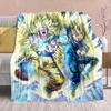 Фланелевое одеяло из аниме Dragon Ball - Мягкое, теплое, идеально подходит для дивана, постельного белья, кемпинга, путешествий, офиса, домашнего декора -QJY