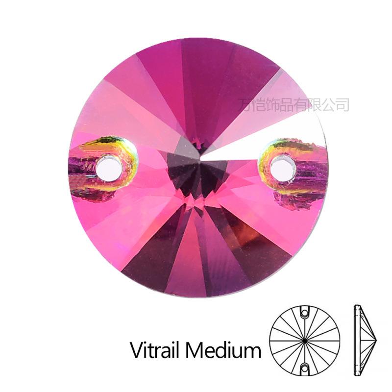 Gold Bottom Glass Hand Sewn Drill Satellite Double Hole, Flat Bottom Double Buckle Hand Sewn Drill Diy Clothing Accessories Accessories Rhinestone