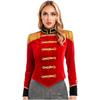 Womens Circus Ringmaster Outfit Fringed Jacket Hat Gloves Set for Halloween Performances