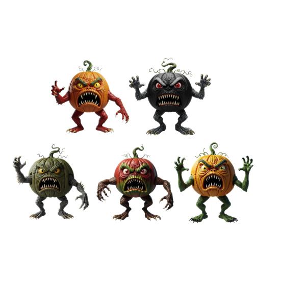 Тыква Злая Фигурка Жуткая Полимерная Хэллоуин Настольное Украшение для Дома Офиса Декора Стола Принадлежности для Хэллоуин Вечеринки