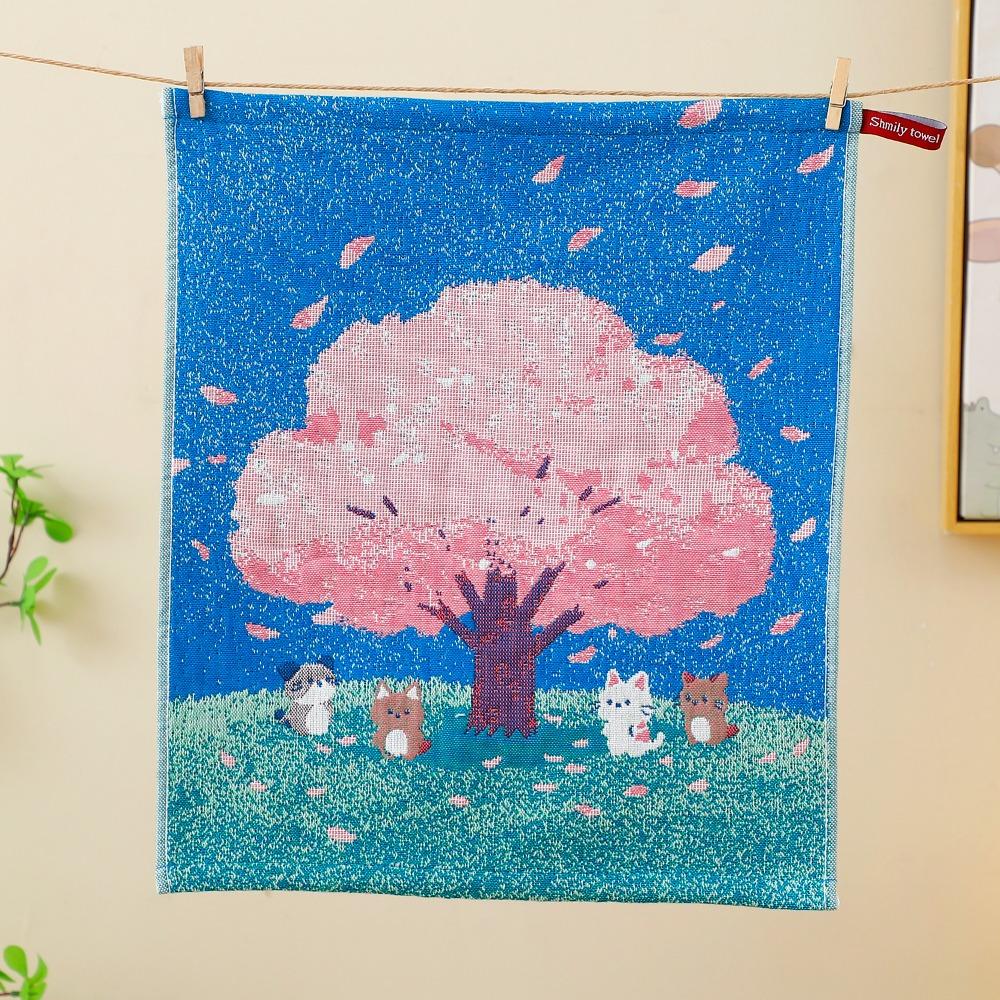 Cartoon Handkerchief Towel 34x40cm Pure Cotton Dish Cloth Cute Kitchen Towel Home Restaurant