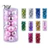 Glossy Matte Glitter Baubles 24 Pcs Small Christmas Ball Ornaments, Mini Shatterproof Plastic Decorations Xmas Tree Hanging Decoration for Holiday