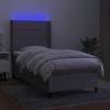 Maison Exclusive - Sommier à lattes de lit matelas LED Gris clair 90x200cm Tissu
