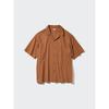 Uniqlo Рубашка из модального хлопка с открытым воротником и коротким рукавом 