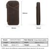 Genuine Leather Pencil Case with 4 Slots Handmade Multifunctional Zipper Fountain Pen Bag Student Stationery Pen Box