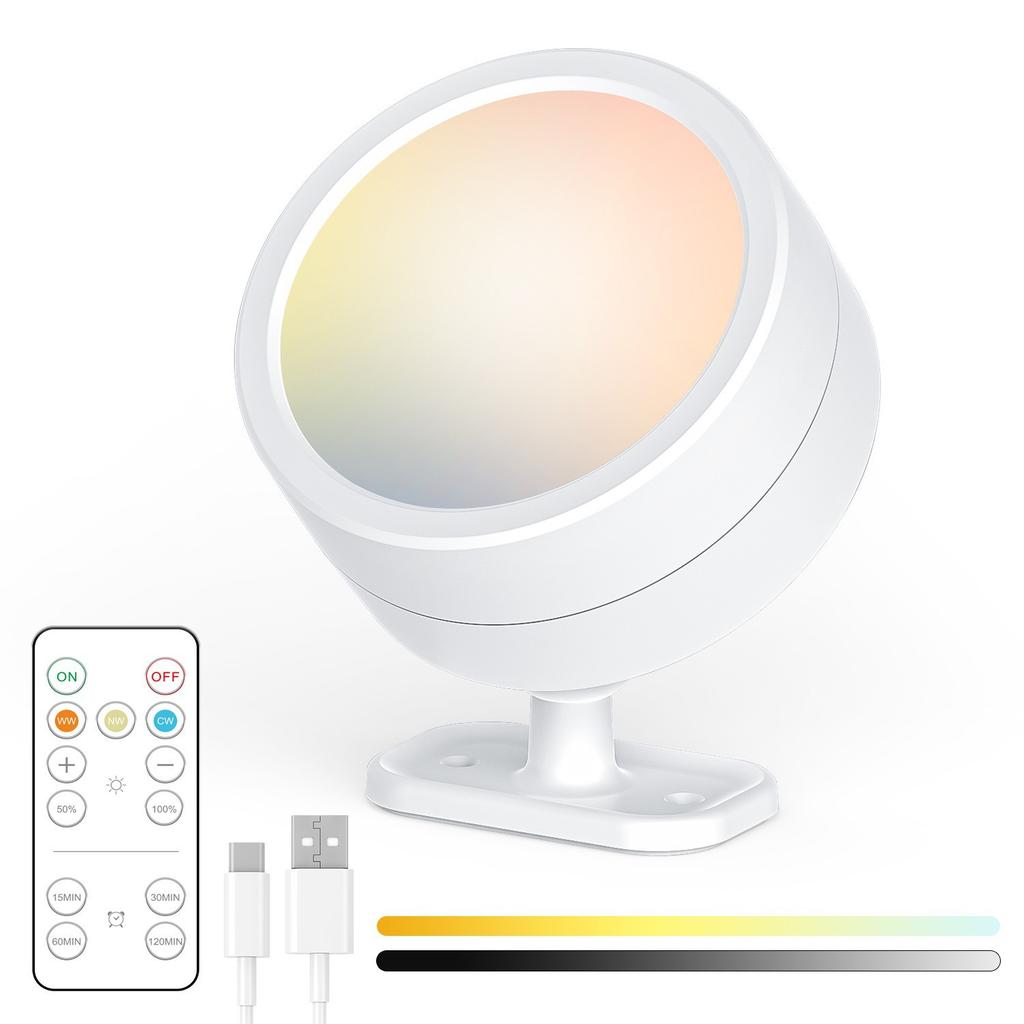 Светодиодный ночник с пультом дистанционного управления, зарядный, бытовой декор, освещение, круглый вращающийся прикроватный настенный светильник