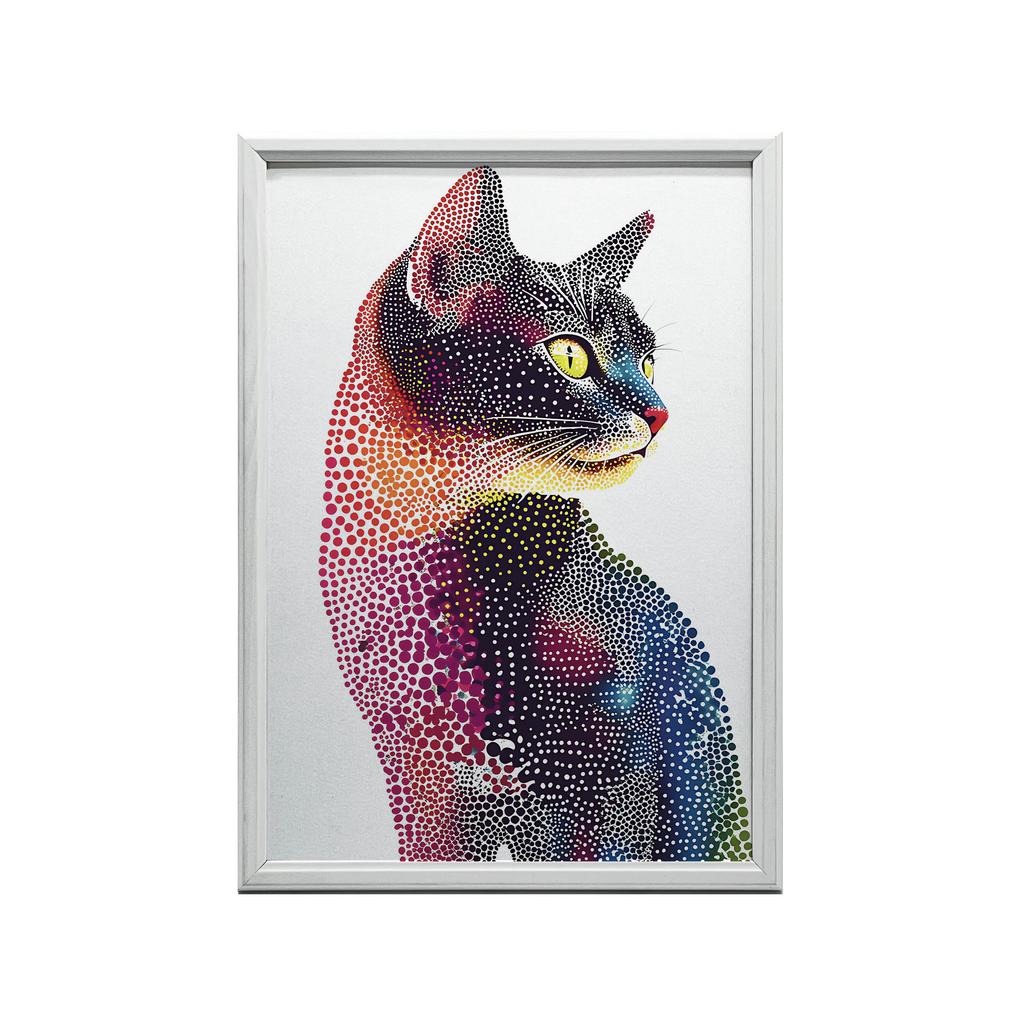 Plakat Kot W Kolorowej Mozaice Plakat Kot W Kolorowej Mozaice, 40X50 Cm, Rama Aluminiowa Czarna, Papier Matowy 230 Gsm