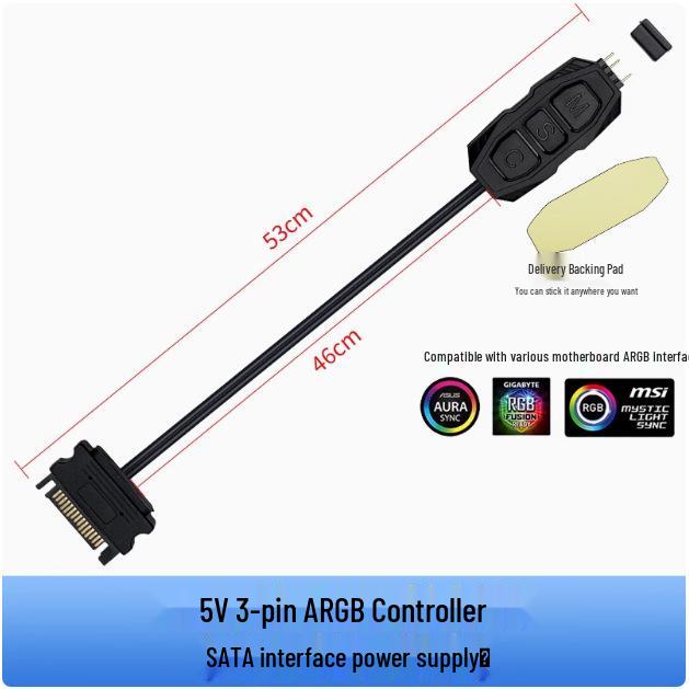 3-pin ARGB контроллер вентиляторов 5В с пультом ДУ и хабом синхронизации для корпусов ПК