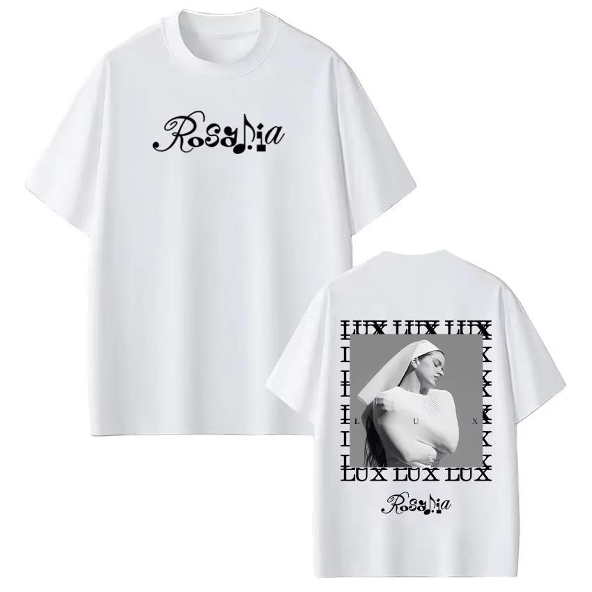 Singer Rosalía LUX Album Tour 2026 Print T Shirt Men Women Fashion Tshirt Shortsleeved Cotton summer Vintage Aesthetic Top