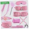 Leather BDSM Bondage Bundle Set Blindfold Handcuffs Whip Nipple Clip Butt Plug Adult Sex Toys For Women Couples Games