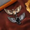 Vintage Casual Crystal Pin Stone Eagle Badge Brooch Fashion Classic Apparel Accessories Animal Collection