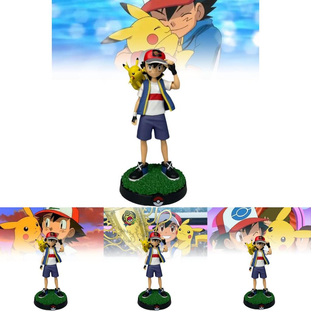 Очаровательная фигурка Пикачу и Эша Коллекционная игрушка Модель из ПВХ Идеально подходит для подарков и декора