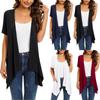 2023 European and American Women's Solid Color Short-sleeved Cardigan