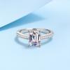 S925 Silver Ring Women's Rectangular Shaped Moissanite Radiant Emerald Cut Pt950 Platinum Plated Wedding Ring Engagement Diamond Ring
