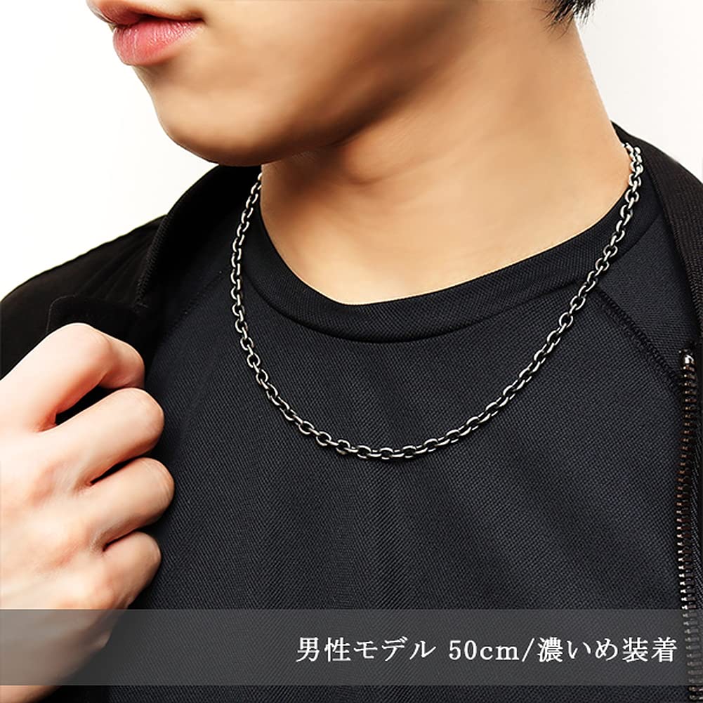 Цепь Gin no Ibushi Azuki, толстая, длина, ширина, темно-серебряное ожерелье, цепочка, ожерелье, цепочка SV, только [Shinjuku Kura] 45-80 см (70см) приблизительно. 4,5мм