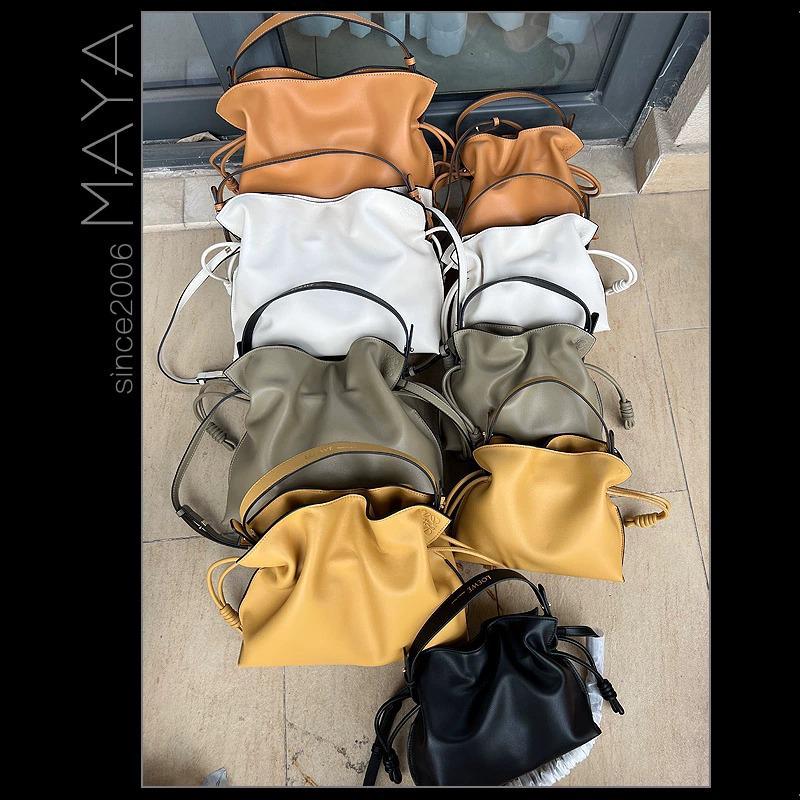 2024 Soft Cowhide Drawstring Bucket Bag – Women's Crossbody In Autumn/Winter Style