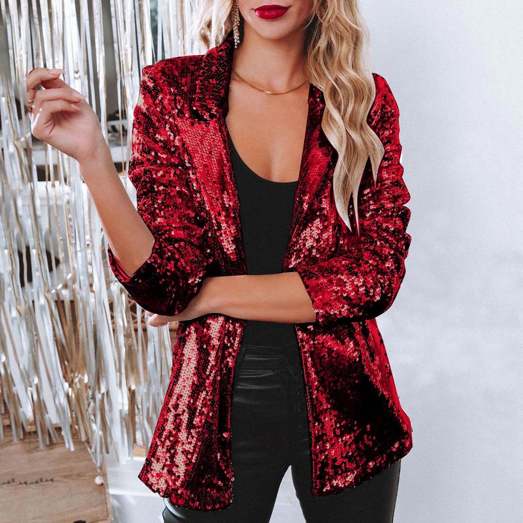 Stylish Women's Cardigan, Loose-fitting Long-sleeved Casual Sequined Jacket For Women.
