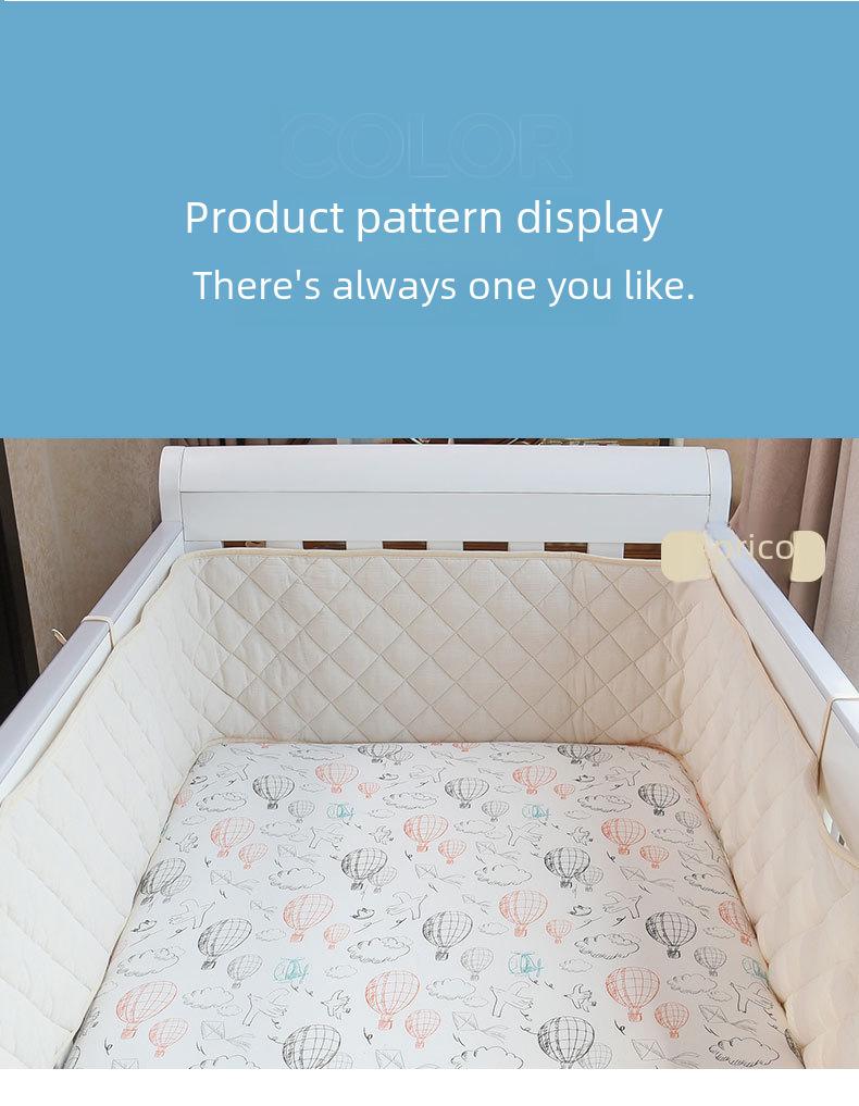 Soft Double Layer Crepe Baby Crib Rail Mat - Children's Crib Guard