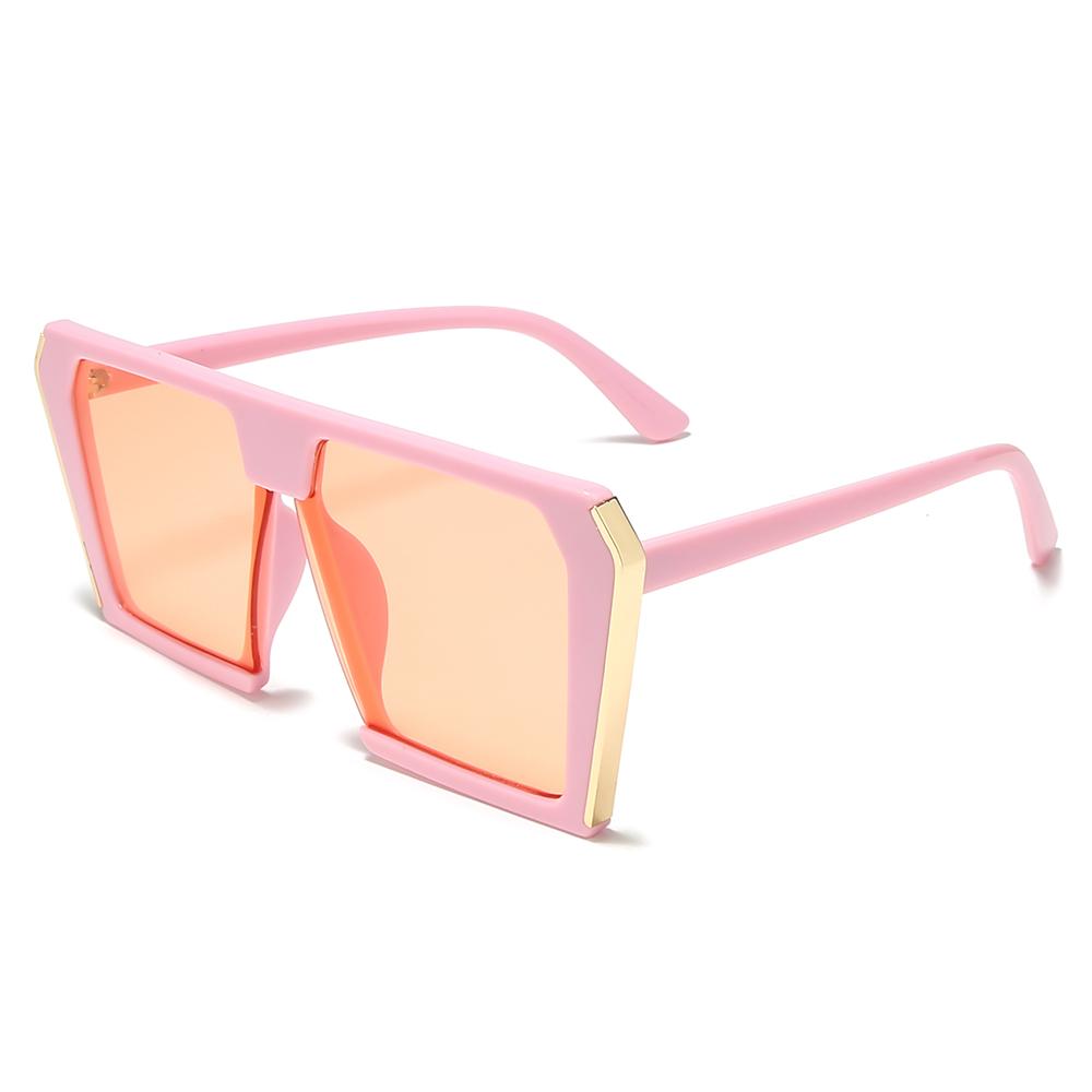 THREE HIPPOS Sun Glasses Women Plastic UV 400 Custom Logo 2020 New Arrivals Big Oversize Shades Mirror Flat Top Square Sunglass