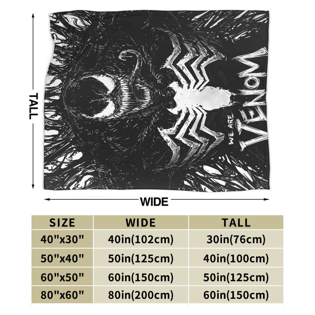 Venom cartoon Blanket  Travel Office Flannel Throw Blanket For Couch Chair Sofa Bed Soft Design Quality Bedspread Gift