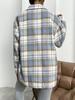 European American Women's Flannel Plaid Casual Loose Shirt Jacket