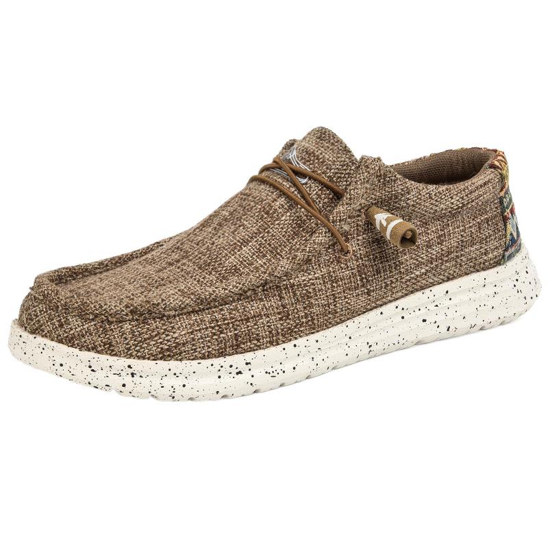 Большие размеры легкие мокасины мужские корейская версия повседневных дышащих балеток удобные ленивые парусиновые туфли