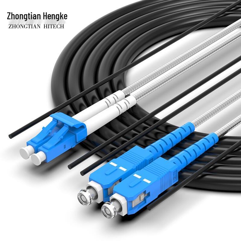 Zhongtianhengke Telecom-grade Single-mode Dual-core Armored Fiber Optic Patch Cord