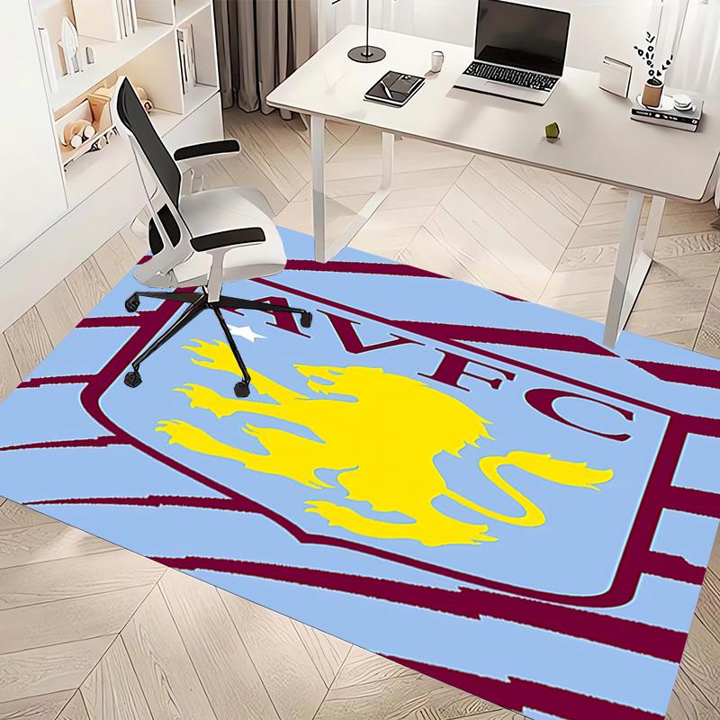 1pc A-Aston Villa FC logo Print Area Rug - Soft, Washable Non-Slip Indoor Mat, Living Room, Home Office Decorative Rug,Office Decorative