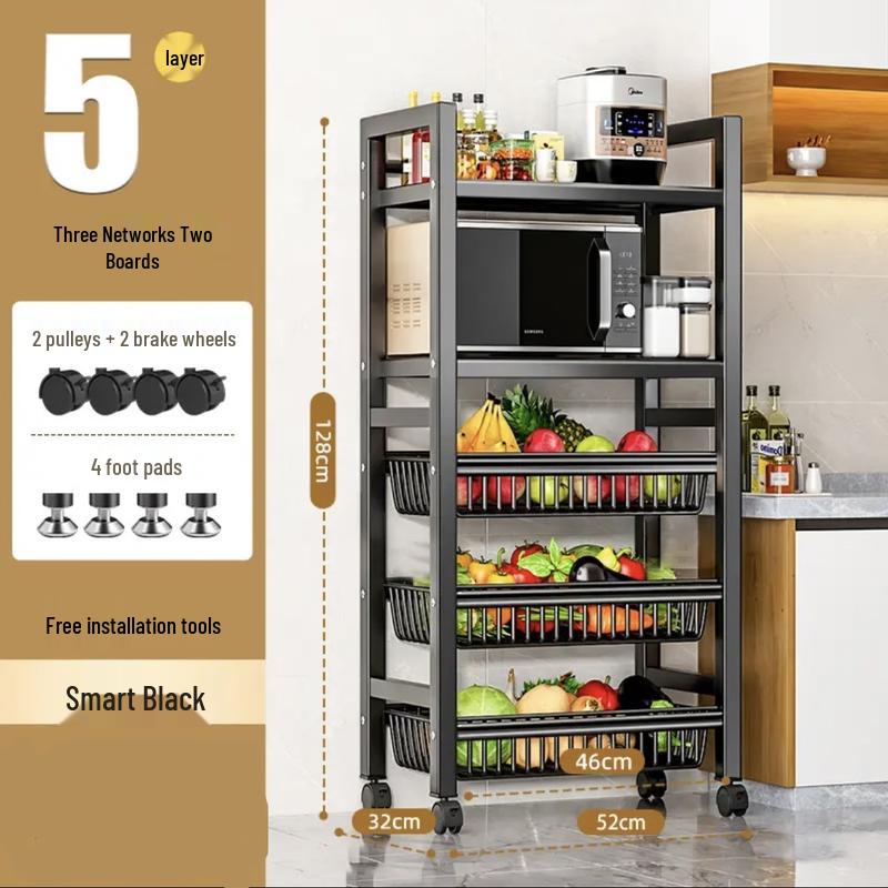Multifunctional Carbon Steel Kitchen Storage Rack